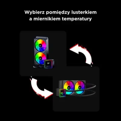Rampage INFINITE V240 Chłodzenie wodne 240MM ARGB, miernik temperatury, czarne